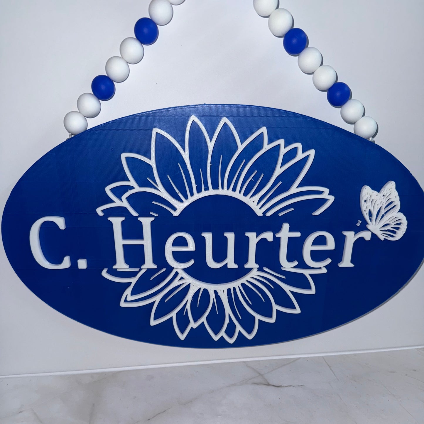 Personalized Sign w/Beaded Hanger