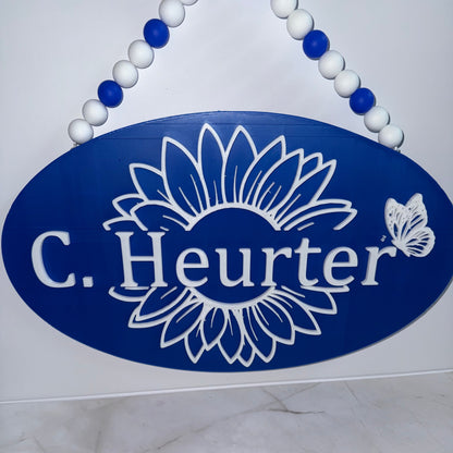 Personalized Sign w/Beaded Hanger