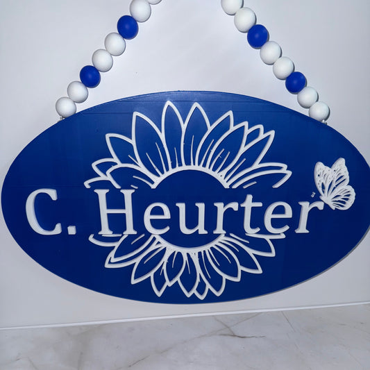 Personalized Sign w/Beaded Hanger